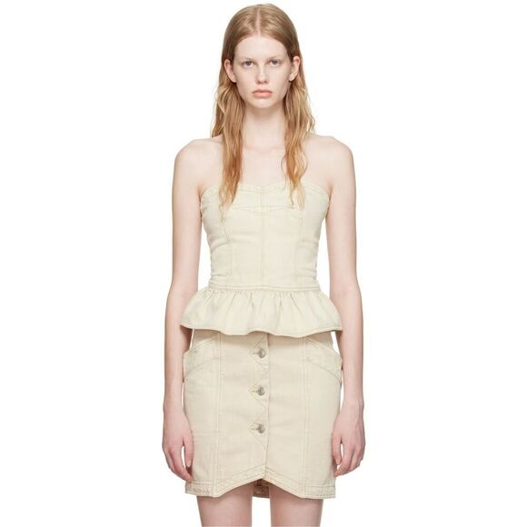 Isabel Marant Etoile Solizinia strapless denim peplum top - Picture 5 of 15